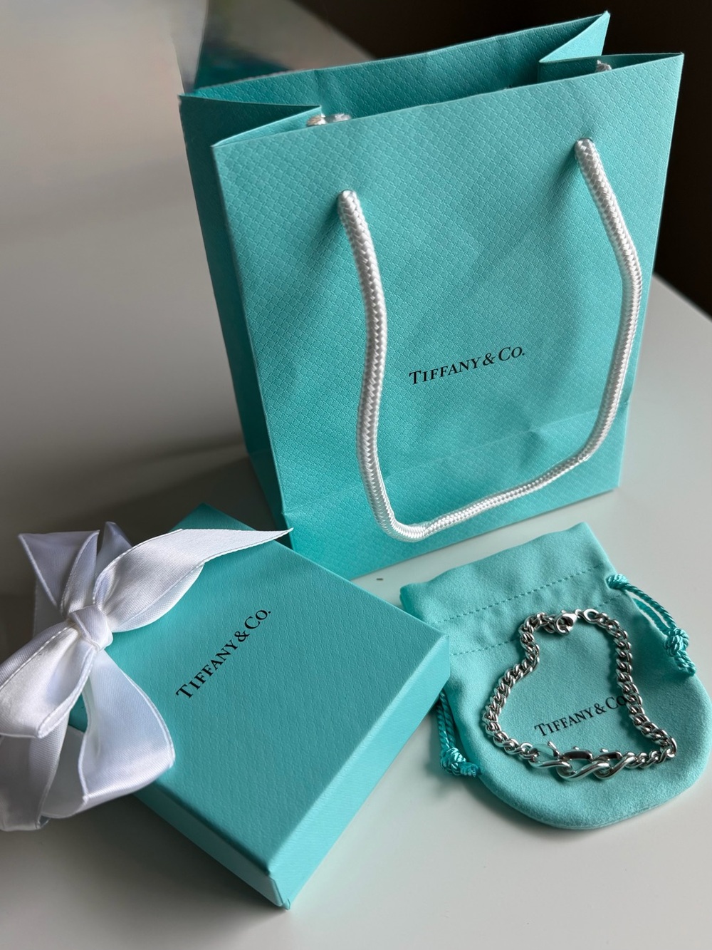 Authentic Tiffany & Co. Forge Link .925 Sterling Silver Bracelet